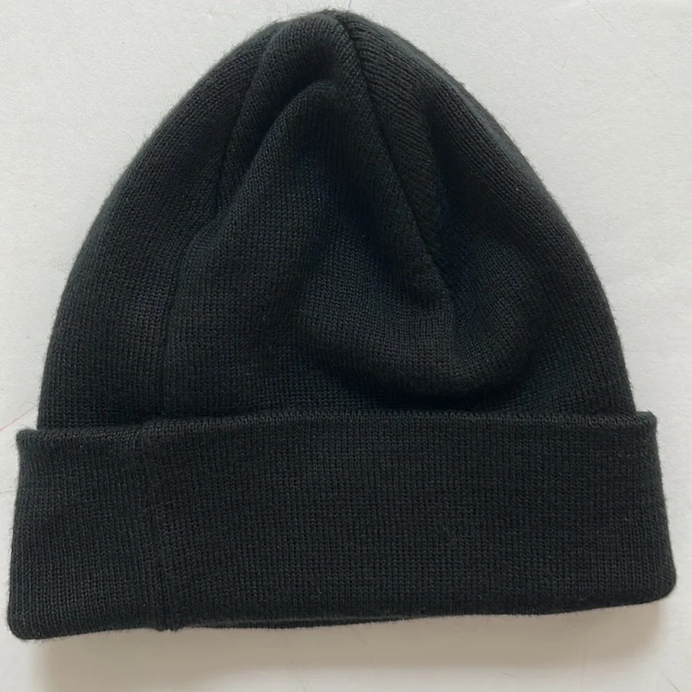 Adidas retro sport classic logo black knit cuffed beanie